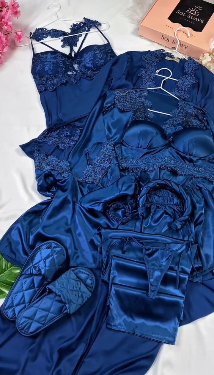 8-Piece Luxury Silk + 6-Piece Luxury Silk Nightwear Bundle