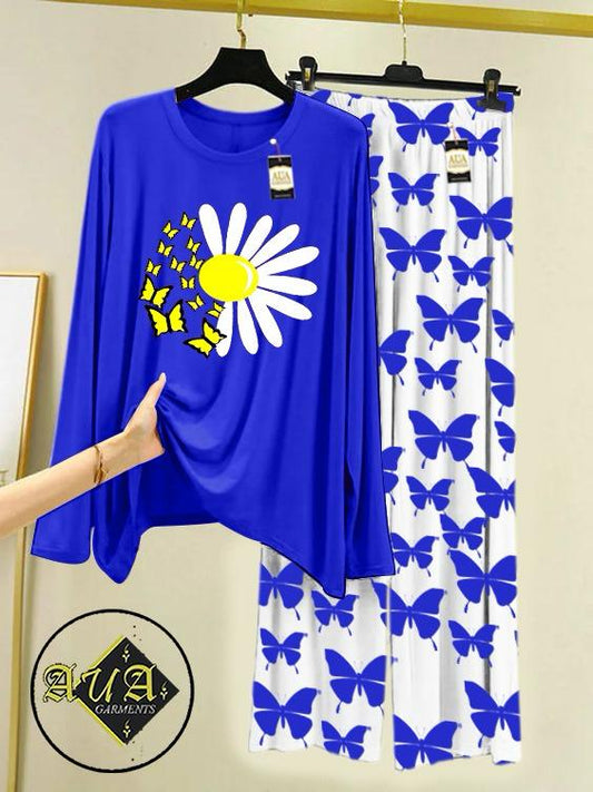 Stylish Sleepwear Set for a Cozy Night's Rest Wear With Multi Printed Set