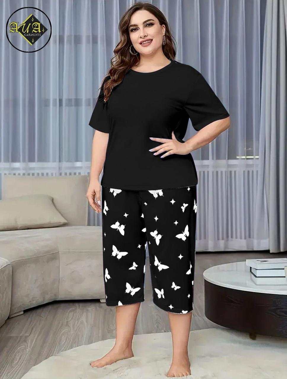 Printed Half-Sleeved Vest For Leisure Home Wear Female Sleepwear Night Dress