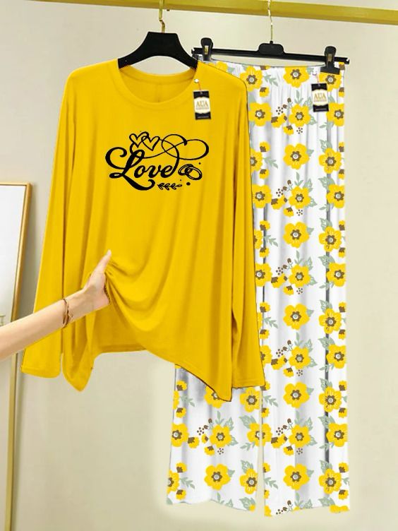 Stylish Sleepwear Set for a Cozy Night's Rest Wear With Multi Printed Set