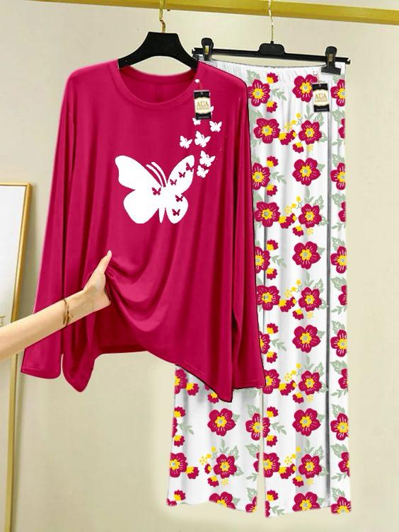 Stylish Sleepwear Set for a Cozy Night's Rest Wear With Multi Printed Set