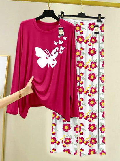 Stylish Sleepwear Set for a Cozy Night's Rest Wear With Multi Printed Set