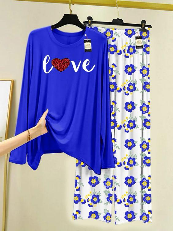 Stylish Sleepwear Set for a Cozy Night's Rest Wear With Multi Printed Set