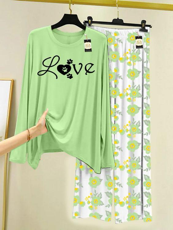 Stylish Sleepwear Set for a Cozy Night's Rest Wear With Multi Printed Set