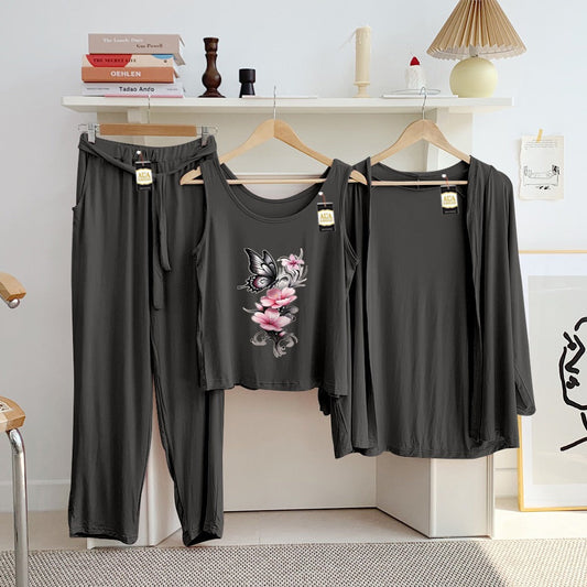 LADIES NIGHT SUIT

3 Pieces Inner Gawn + Trouser