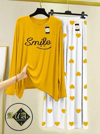 Stylish Sleepwear Set for a Cozy Night's Rest Wear With Multi Printed Set