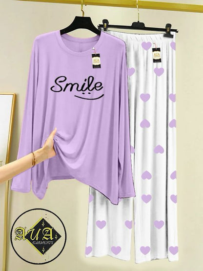 Stylish Sleepwear Set for a Cozy Night's Rest Wear With Multi Printed Set