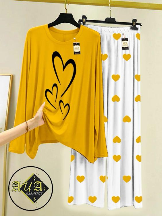 Stylish Sleepwear Set for a Cozy Night's Rest Wear With Multi Printed Set