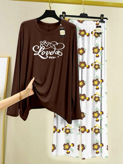Stylish Sleepwear Set for a Cozy Night's Rest Wear With Multi Printed Set