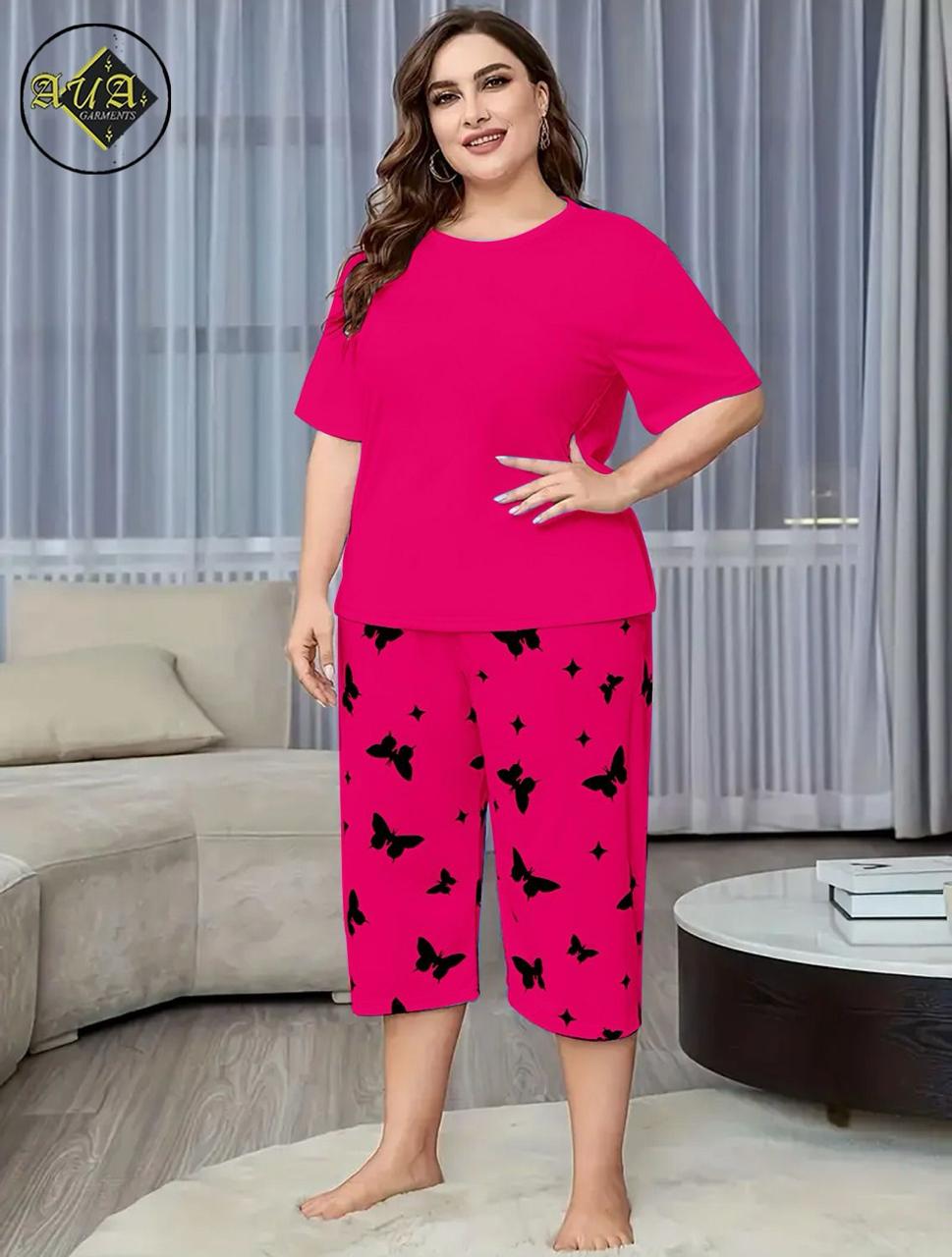 Printed Half-Sleeved Vest For Leisure Home Wear Female Sleepwear Night Dress
