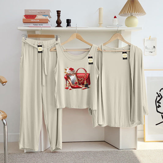 LADIES NIGHT SUIT

3 Pieces Inner Gawn + Trouser
