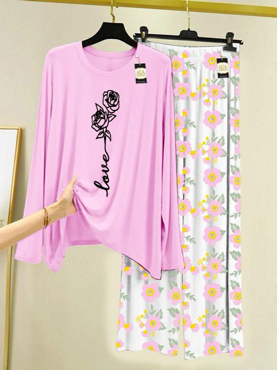 Stylish Sleepwear Set for a Cozy Night's Rest Wear With Multi Printed Set