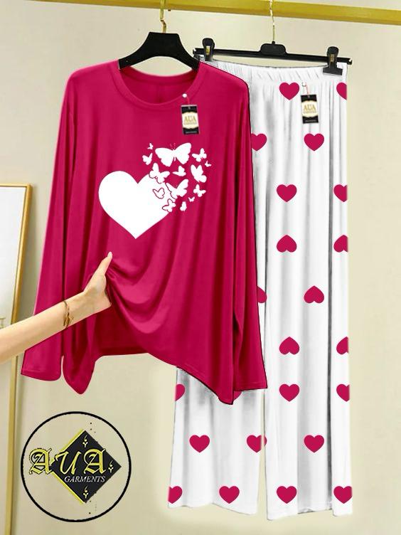 Stylish Sleepwear Set for a Cozy Night's Rest Wear With Multi Printed Set