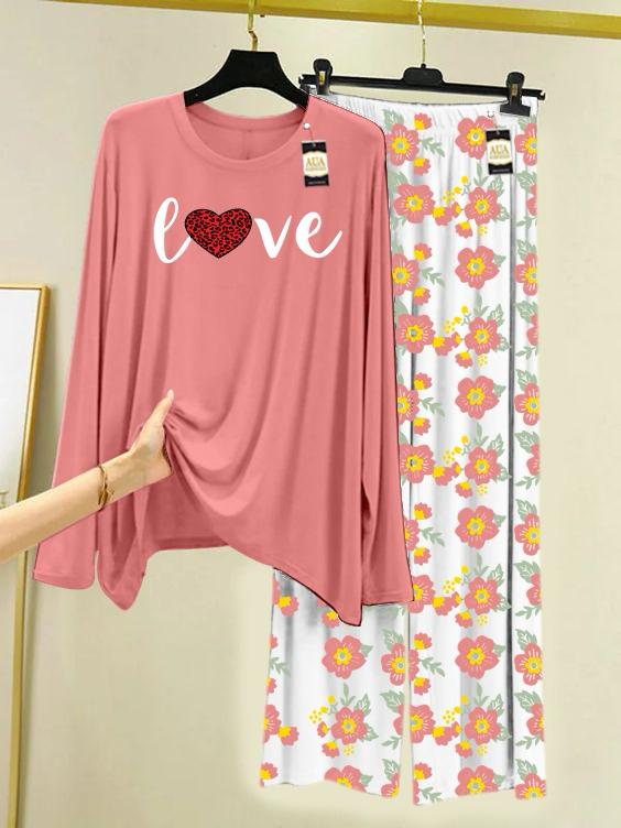 Stylish Sleepwear Set for a Cozy Night's Rest Wear With Multi Printed Set