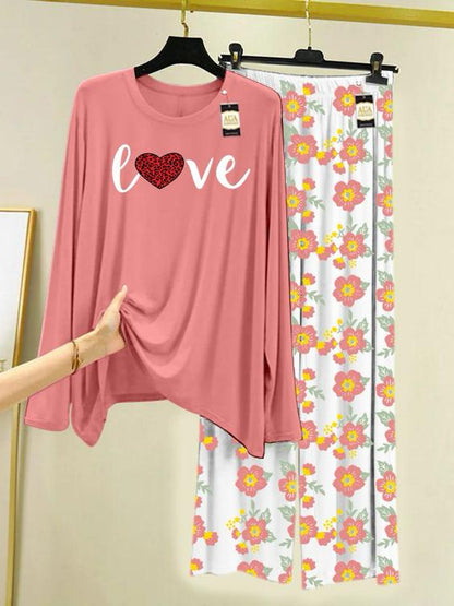 Stylish Sleepwear Set for a Cozy Night's Rest Wear With Multi Printed Set