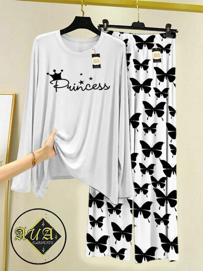 Stylish Sleepwear Set for a Cozy Night's Rest Wear With Multi Printed Set
