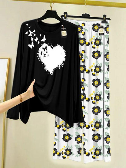 Stylish Sleepwear Set for a Cozy Night's Rest Wear With Multi Printed Set
