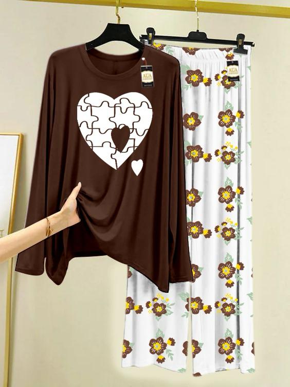 Stylish Sleepwear Set for a Cozy Night's Rest Wear With Multi Printed Set