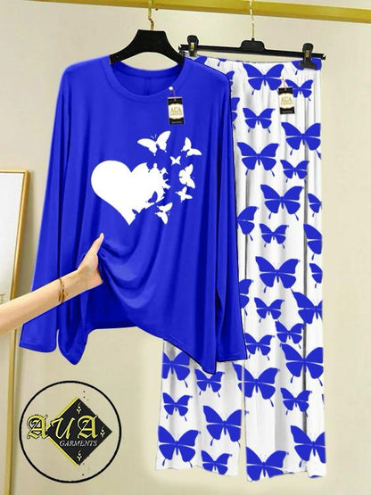 Stylish Sleepwear Set for a Cozy Night's Rest Wear With Multi Printed Set