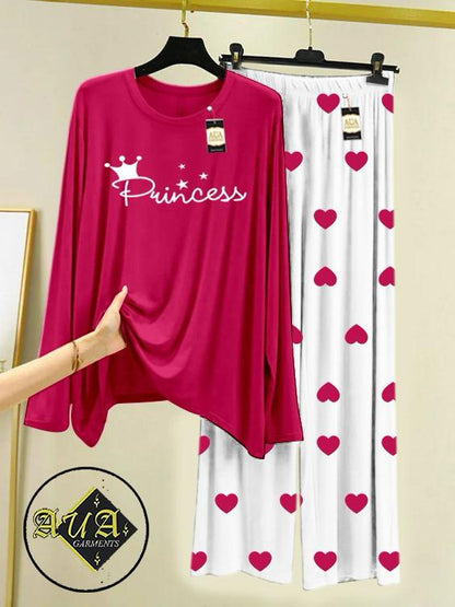 Stylish Sleepwear Set for a Cozy Night's Rest Wear With Multi Printed Set