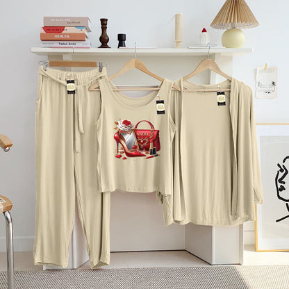LADIES NIGHT SUIT

3 Pieces Inner Gawn + Trouser