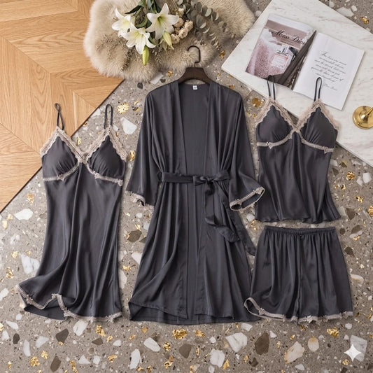 4 Pcs Designing Nighty For Women's With Gown