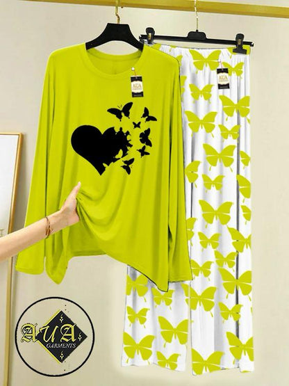 Stylish Sleepwear Set for a Cozy Night's Rest Wear With Multi Printed Set