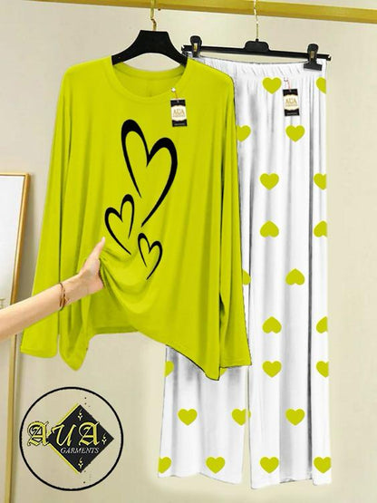 Stylish Sleepwear Set for a Cozy Night's Rest Wear With Multi Printed Set