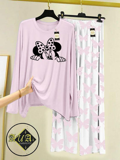 Stylish Sleepwear Set for a Cozy Night's Rest Wear With Multi Printed Set