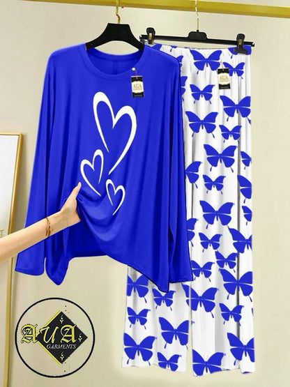 Stylish Sleepwear Set for a Cozy Night's Rest Wear With Multi Printed Set