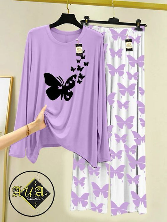 Stylish Sleepwear Set for a Cozy Night's Rest Wear With Multi Printed Set