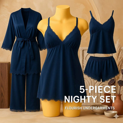 5 pices nighty set