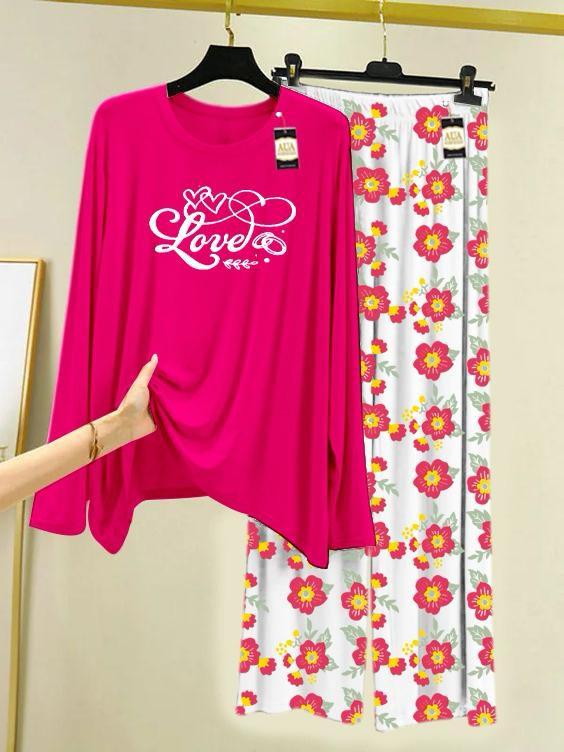 Stylish Sleepwear Set for a Cozy Night's Rest Wear With Multi Printed Set