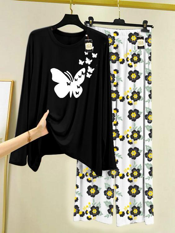 Stylish Sleepwear Set for a Cozy Night's Rest Wear With Multi Printed Set