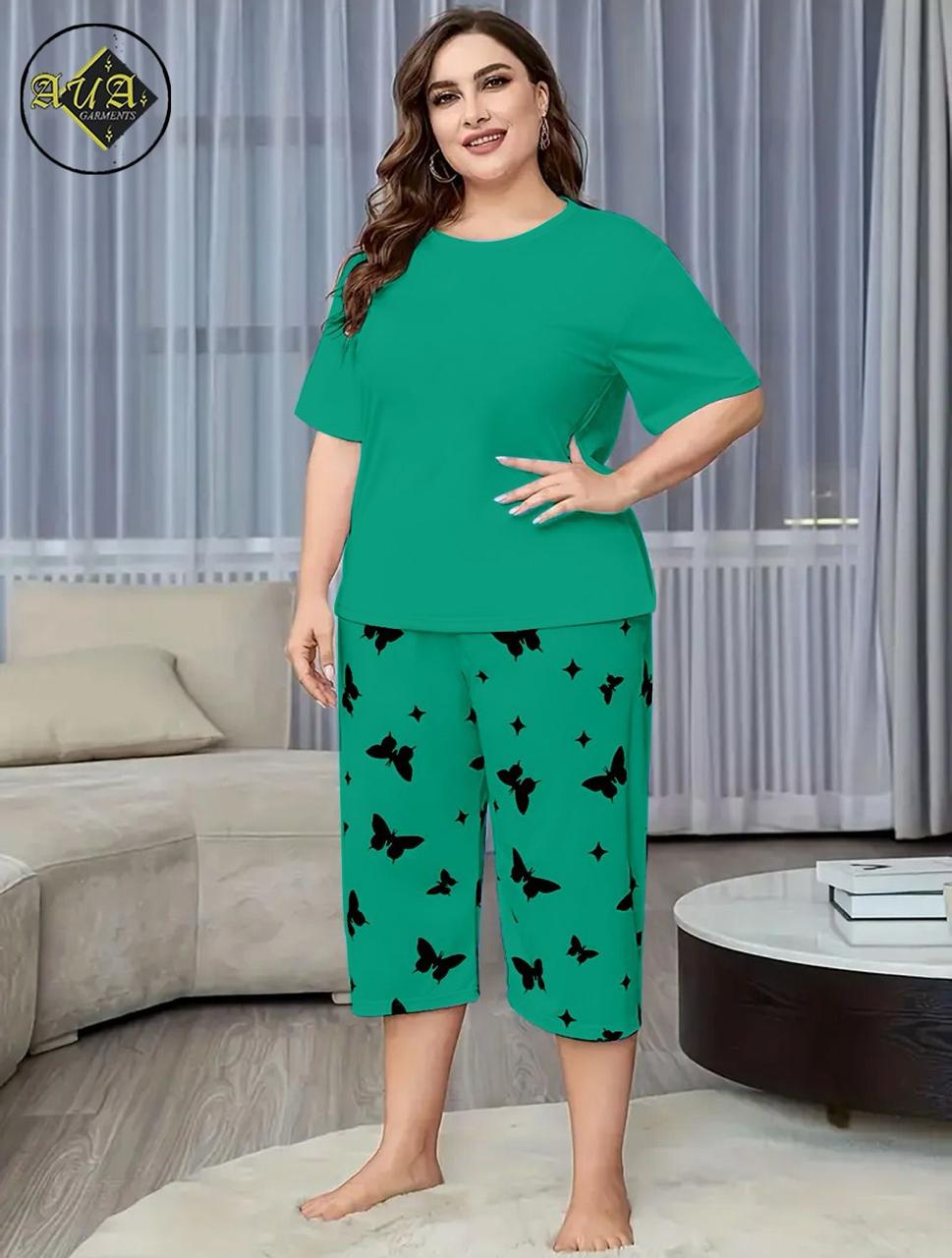 Printed Half-Sleeved Vest For Leisure Home Wear Female Sleepwear Night Dress