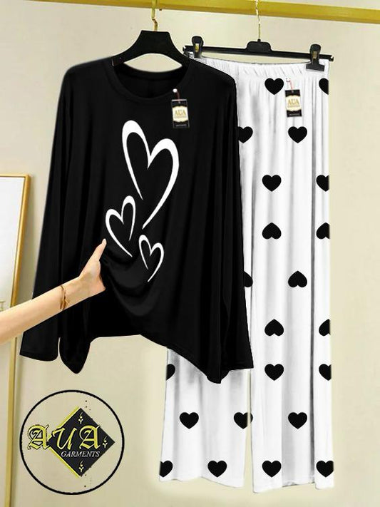 Stylish Sleepwear Set for a Cozy Night's Rest Wear With Multi Printed Set
