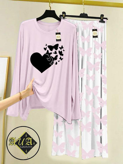 Stylish Sleepwear Set for a Cozy Night's Rest Wear With Multi Printed Set