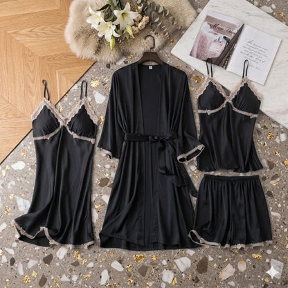 4 Pcs Designing Nighty For Women's With Gown