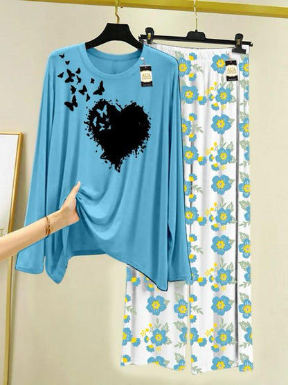 Stylish Sleepwear Set for a Cozy Night's Rest Wear With Multi Printed Set