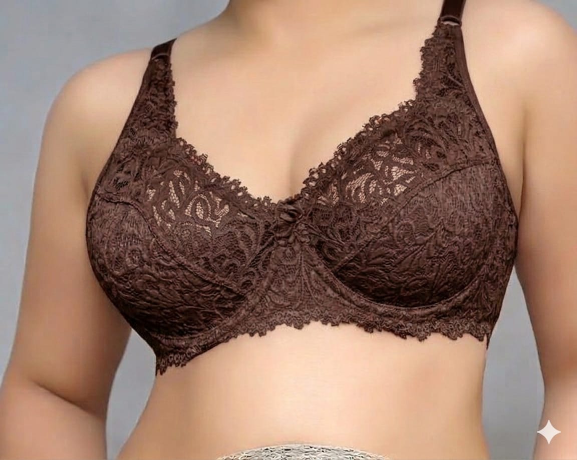 Elegance in Bloom: Deep Wine Full-Coverage Floral Lace Underwire Bra