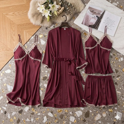 4 Pcs Designing Nighty For Women's With Gown