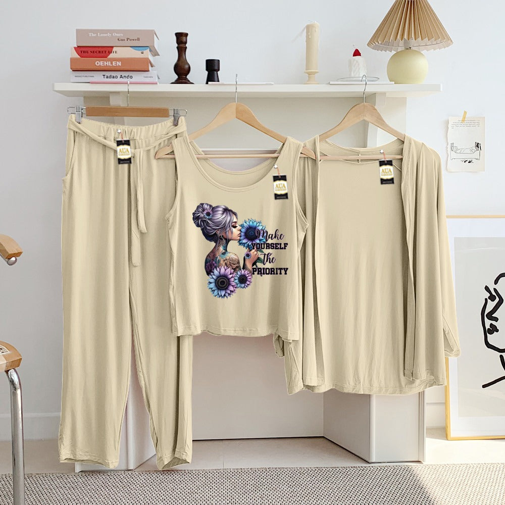 LADIES NIGHT SUIT

3 Pieces Inner Gawn + Trouser