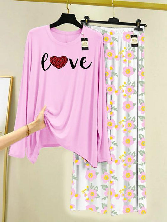 Stylish Sleepwear Set for a Cozy Night's Rest Wear With Multi Printed Set