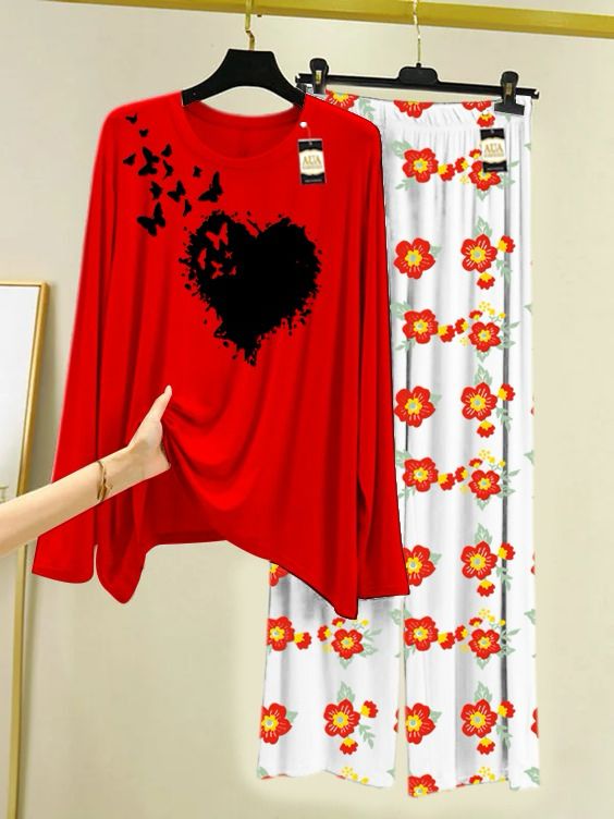 Stylish Sleepwear Set for a Cozy Night's Rest Wear With Multi Printed Set
